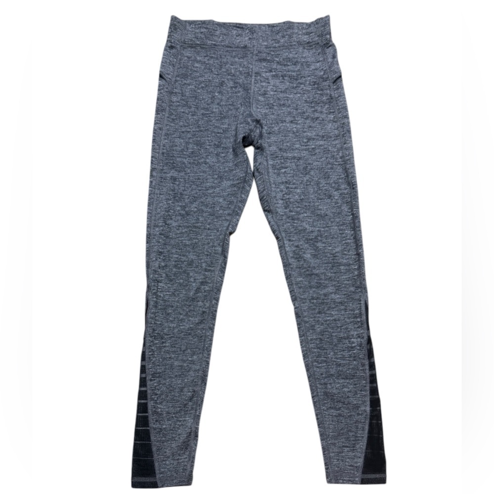 C9 By Champion Heathered Grey And Black Leggings Back Zip Pocket Sz Large